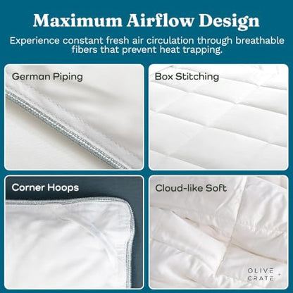 Olive + Crate Bamboo Comforter - Twin XL Duvet Insert, 62"x90"