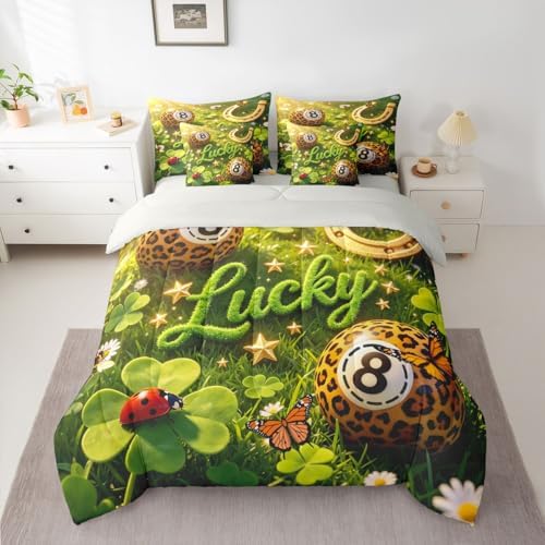 Y2K Lucky 8 Ball 7 Piece Comforter Set Twin Girly Fashion Leopard Bedding Set For Girls Room Decor,Preppy Cheetah Print Bed In A Bag With Sheets For Kids Teen Adults,Trendy Aesthetic Y2K Style Bed Set