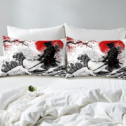 Feelyou Japanese Samurai Duvet Cover Queen Size Boys Girls Teens