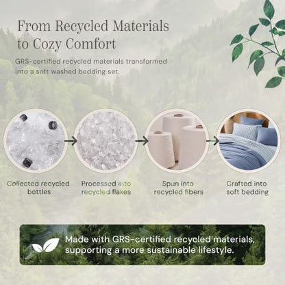 Queen Comforter Set with Sheets-7 Pieces Soft Recycled Bed in a Bag Bedding