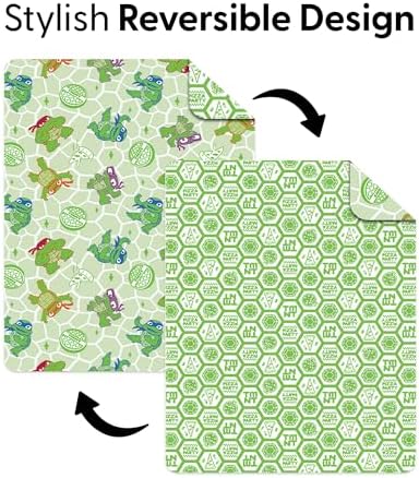 Northwest Nickelodeon Teenage Mutant Ninja Turtles Pizza Party Quilted Throw Blanket, Comfy Throw, Adults Boys Girls, Soft Lightweight Bedding for Bed, or Couch, 60 x 80 inches