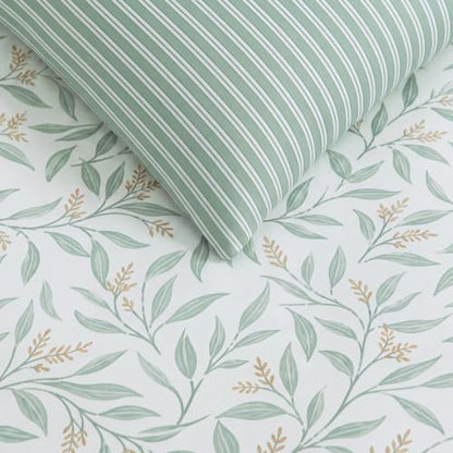Monbix Queen Comforter Set-7 Pieces Floral Bed in a Bag Queen Bedding Sets