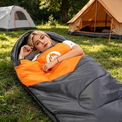 SWTMERRY Sleeping Bag 3 Seasons (Summer, Spring, Fall) Warm & Cool Weather - Lightweight,Waterproof Indoor & Outdoor Use for Kids, Teens & Adults for Hiking and Camping