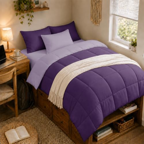 Anluoer Twin Comforter Set, 5 Piece Bed in a Bag Twin Bedding Sets