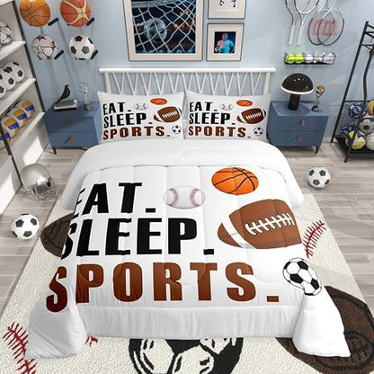 Feelyou Sports Comforter Set Toddler Size for Kids Boys Girls