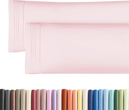 Body Pillowcases Set of 2-20x54 Long Body Pillow Case - Soft Body Pillow Cover for Sleeping & Side Sleepers - Comfy, Wrinkle & Fade Free - Machine Washable w/Envelope Enclosure Lavender Pink