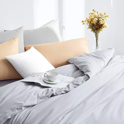 FLXXIE King Pillow Cases Set of 2, Soft Microfiber Pillow Covers with Envelope Closure, Wrinkle, Fade and Stain Resistant Pillowcases, 20x36, Light Grey