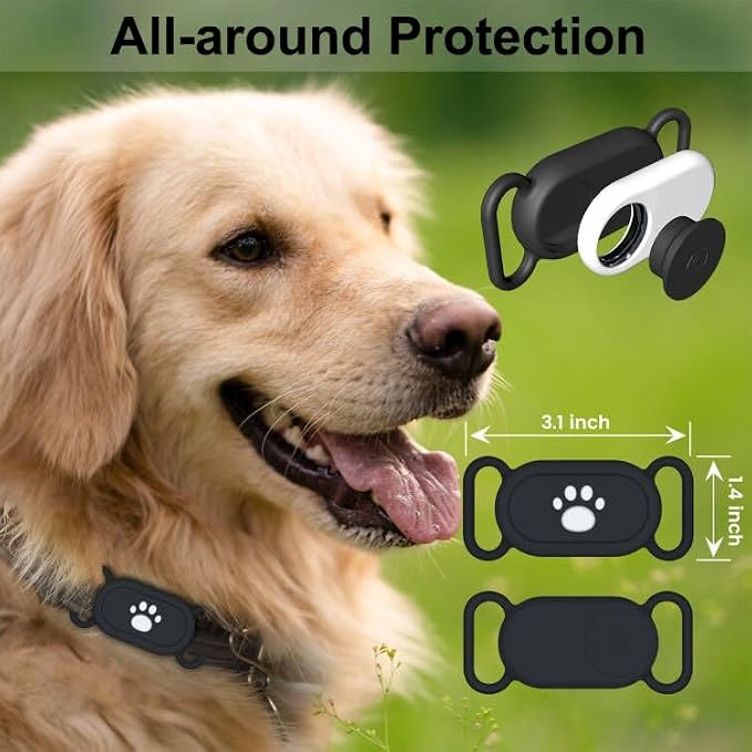 for Samsung Galaxy SmartTag2 Dog Collar Holder, 2 Pack Waterproof Anti-Lost Silicone Case for Galaxy Smart Tag 2 for Pet Dog Cat Collars (Black/Navy Blue)