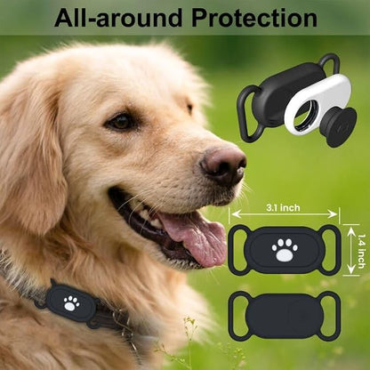 for Samsung Galaxy SmartTag2 Dog Collar Holder, 2 Pack Waterproof Anti-Lost Silicone Case for Galaxy Smart Tag 2 for Pet Dog Cat Collars (Black/Navy Blue)
