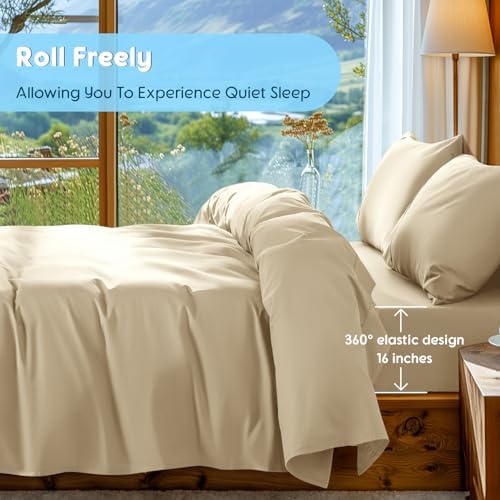 SONORO KATE 1000 Series 100% Egyptian Cotton King Sheet Set,4 Pieces