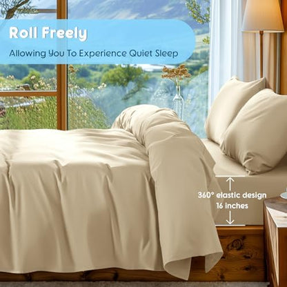 SONORO KATE 1000 Series 100% Egyptian Cotton King Sheet Set,4 Pieces