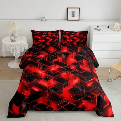 Feelyou Honeycomb Hexagonal Comforter Set King Size Kids Boys Girls Bedding