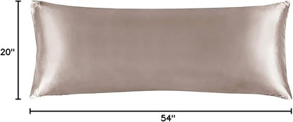 BEDELITE Satin Body Pillow Cover, Super Soft and Cooling Body Pillow Pillowcase for Hair and Skin, Breathable Silky Full Long Pillowcase Cover(20"x54", Rose Taupe)
