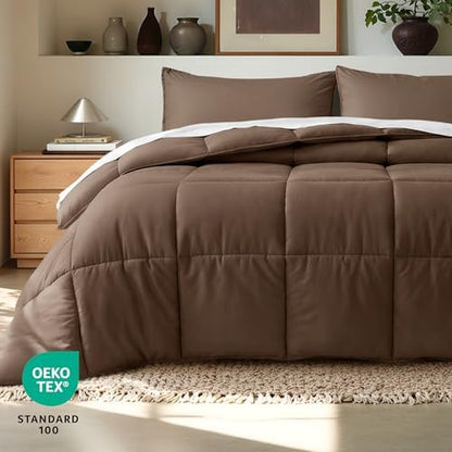 Bare Home Comforter Set - 1800 Ultra Soft (Cal King, Cocoa)
