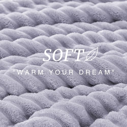 EXQ Home Fluffy Comforter Set Queen Size,3 Pieces Bed Set,Purple
