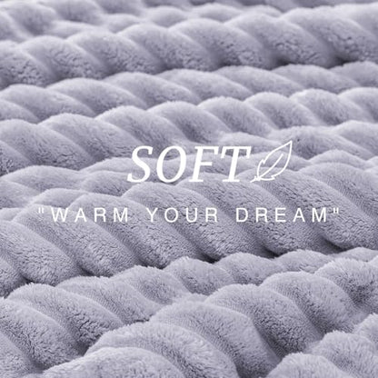EXQ Home Fluffy Comforter Set Queen Size,3 Pieces Bed Set,Purple