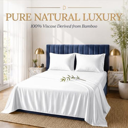 DECOLURE 100% Viscose Derived from Bamboo Sheets Queen Size | 4 Pc Bed Set