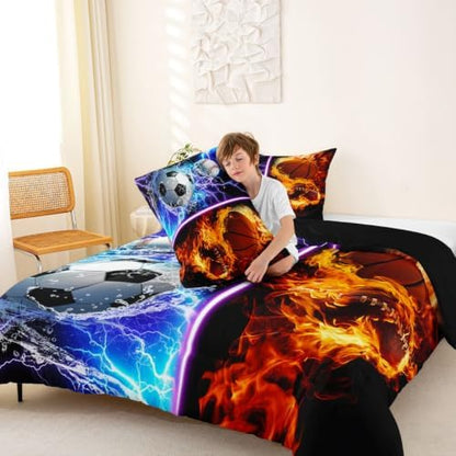 Erosebridal Baseball Soccer Basketball Football Bedding Full,