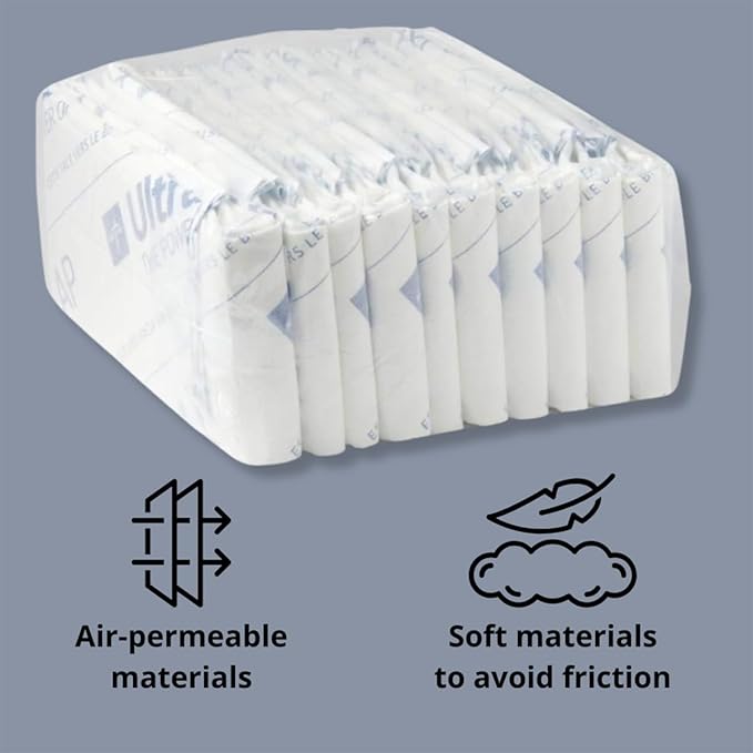Medline Ultrasorbs Advanced+ Premium Underpads with Polymer for Superior Leak Protection, 300 lb Weight Capacity, 30x36 Inches, 10 Count
