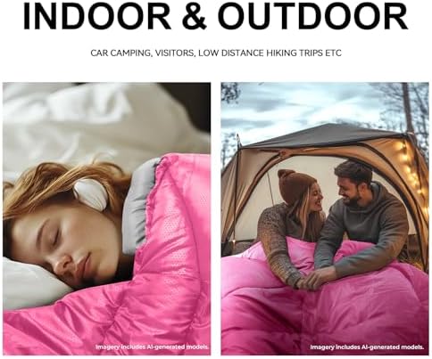 Sleeping Bags for Adults Teens, 4 Season Camping Sleeping Bag Waterproof,Machine Washable Backpacking Gear for Cool Weather,Outdoor Tent Hiking Hunting,with Compression Sack,86.6x31.5