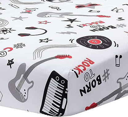 Lambs & Ivy Rock Star Musical Instruments 3-Piece Baby Crib Bedding Set - Gray