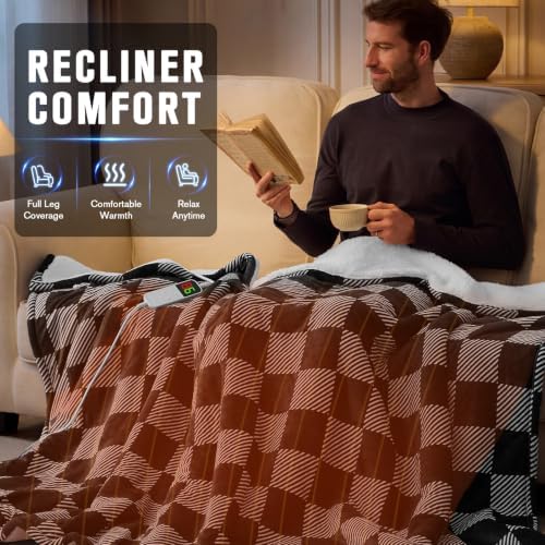 Black Electric Blanket Heated Twin 62"X84", Heating Blanket Twin, Diagonal