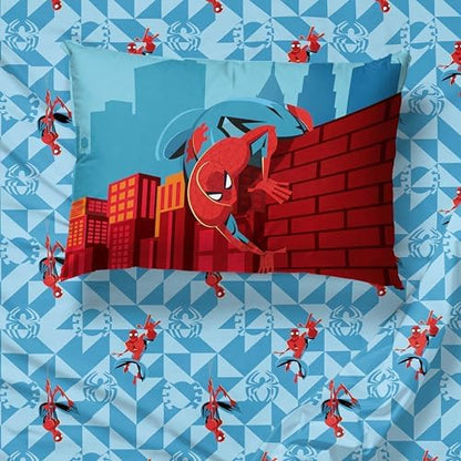 Sunny Side Up Kids Sheet Set Includes Sheets and Pillow Cover - 100% Microfiber Bedding and Room Decor, Blue - Spiderman, 3 Piece Twin