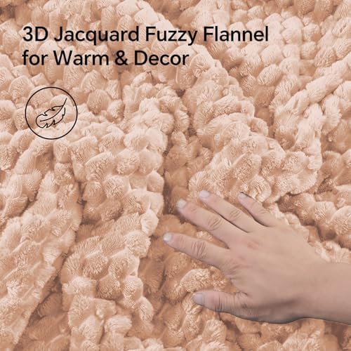 BEDELITE Fluffy King Size Comforter Set, Coral Pink Fleece Bed Set 3 Pieces