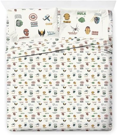 Marvel Comics Avengers Queen Comforter Set 7 Piece Soft Bedding, Gray