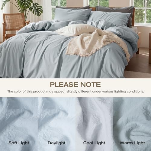 100% Pure Linen Blend 4 Piece Sheet Set, Cooling and Breathable Flax Bed Sheets for Hot Sleepers, All Season Comfort, Anti-Tear and Durable Bedding, 18 Inch Deep Pocket(Cornflower Blue,Queen)