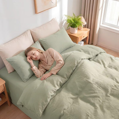 NEXHOME PRO Duvet Cover Oversized King Size, 3 Pieces Cotton Bedding Set