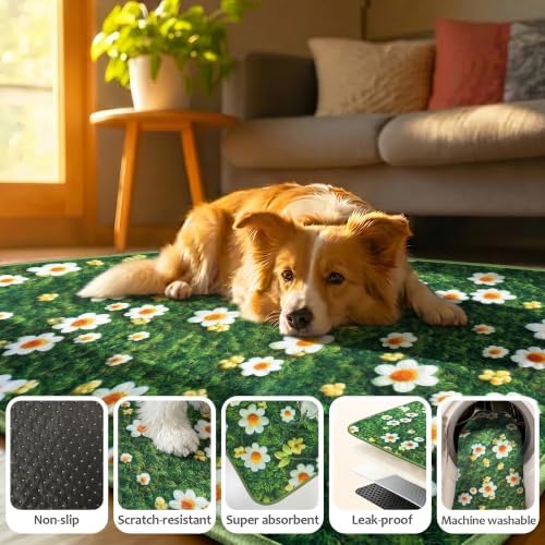 Washable Pee Pads for Dogs, Reusable Puppy Potty Training Pads, Ultra-Absorbent Thick Waterproof Leak-Proof Non-Slip Pads & Mat for Crate, Playpen, Floor, Whelping & Housebreaking , 2 Pack 48"x48"