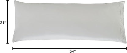 Elegant Comfort Luxury Ultra-Soft 1-Piece Body Pillowcase - 1500 Premium Hotel Quality Microfiber Double Brushed - Wrinkle Resistant, Body Pillowcase Size, Silver