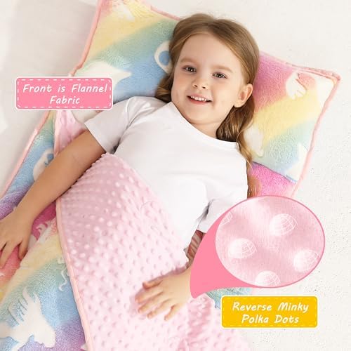 Lasoftan Toddler Nap Mat with Pillow and Blanket, Extra Large Rolled Napping Mats,Slumber Bags for Boys Girls,Kids Sleeping Bag for Daycare, Preschool Travel Camping