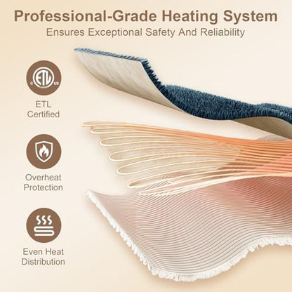 Queen Size Heated Blanket - Dual Control Electric Blanket Queen