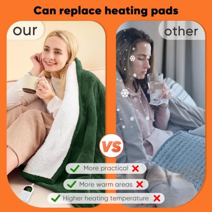 greenoak Heated Blanket Electric Full Heating 72"X84",Gifts for Women