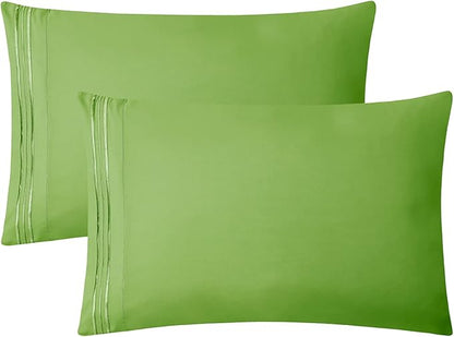 Clara Clark Bed Sheets, Premier 1800 Series 4 Piece Bed Sheet Set, Deep Pocket, Wrinkle, Fade, Stain Resistant, Luxury Soft Bedding Sheets & Pillowcases, Full, Garden Green
