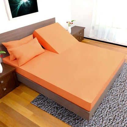 Top Split California King - 4 Piece Bedding -Cal King Split Top Deep Pocket Sheet Set - Split Top California King Sheets Sets for Adjustable Bed - Double Brushed (Peach)