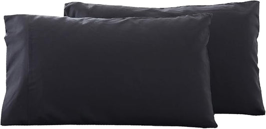 Microfiber Bed Pillowcases 2 Pack King Size, Super Soft Bed Pillow Covers Envelope Closure, Wrinkle, Fade and Stain Resistant, 20x36, Black
