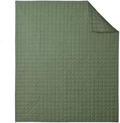Levtex Home Cloud Waffle - Throw - Waffle Textured - Forest Green - Throw (50x60in.) - Cotton