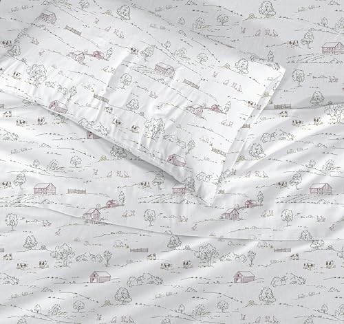 RUVANTI Flannel Sheets Full Size, Rustic Homestead