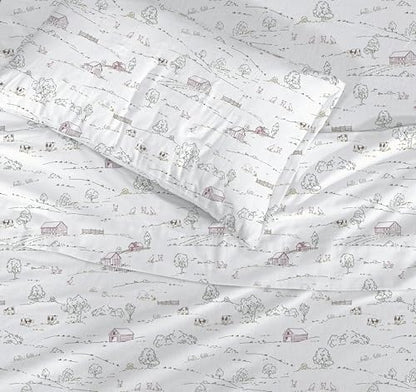 RUVANTI Flannel Sheets Full Size, Rustic Homestead