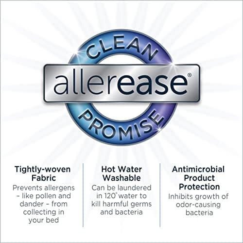 AllerEase Waterproof Mattress Protector Stain Protection Full Size Allergen Barrier Hot Water Washable Machine Washable Durable Zippered Knit Mattress Cover Stretch Corners (White)