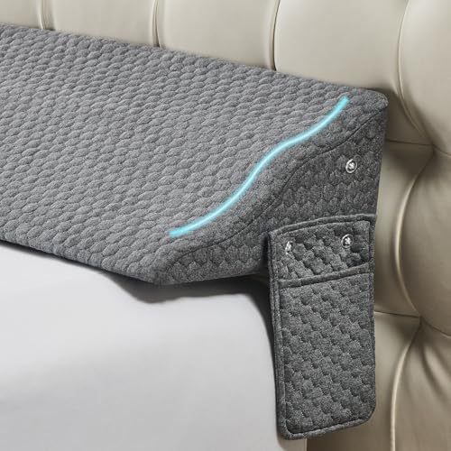 Yojoker Twin Size Bed Wedge Pillow for Headboard Gap Filler,39x10x6,Gray
