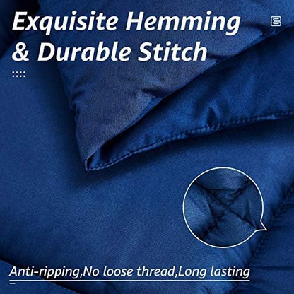 HYLEORY All Season Full Size Bed Comforter - Cooling Down Alternative Quilted Duvet Insert with Corner Tabs - Winter Warm - Machine Washable - Navy Blue