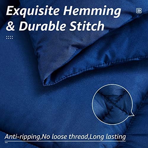 HYLEORY All Season Twin Size Bed Comforter - Cooling Down Alternative Quilted Duvet Insert with Corner Tabs - Winter Warm - Machine Washable - Navy Blue
