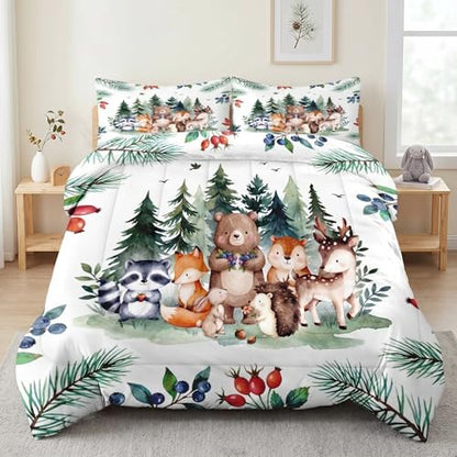 Pamnest Full Comforter Set, 3 Pieces Safari Woodland Bedding, All Season