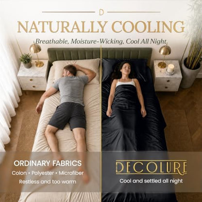 DECOLURE 100% Viscose Derived from Bamboo Sheets King Size | 6 Pc Bed Set