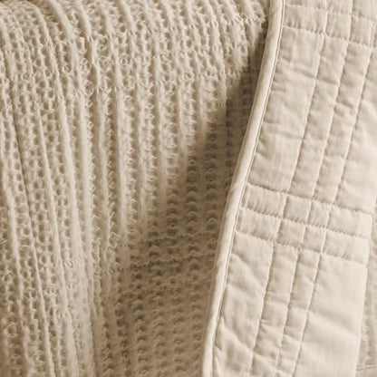 Levtex Home - Cloud Waffle - Throw - Waffle Textured - Taupe - Throw (50x60in.) - Cotton