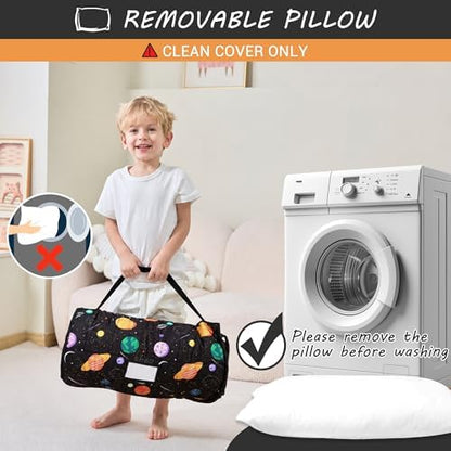 Lasoftan Toddler Nap Mat with Pillow and Blanket, Extra Large Rolled Napping Mats,Slumber Bags for Boys Girls,Kids Sleeping Bag for Daycare, Preschool Travel Camping